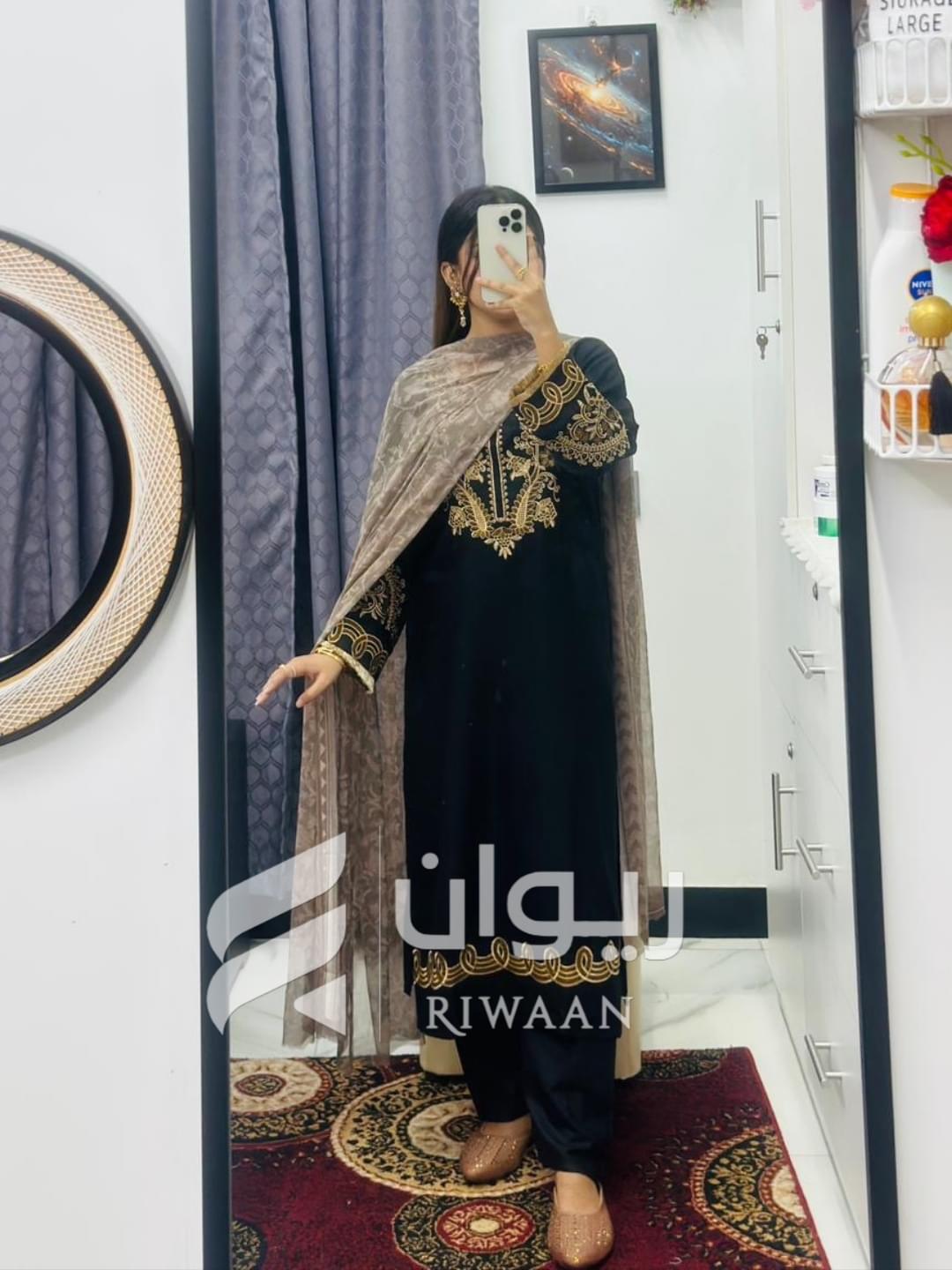 Black Embroidery Dress - Image 2