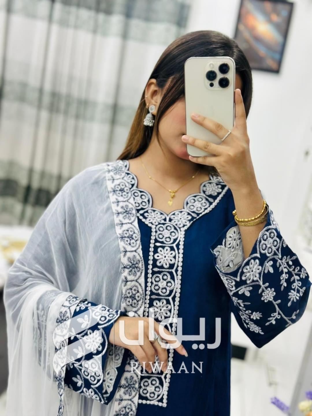 Blue Embroidery Dress