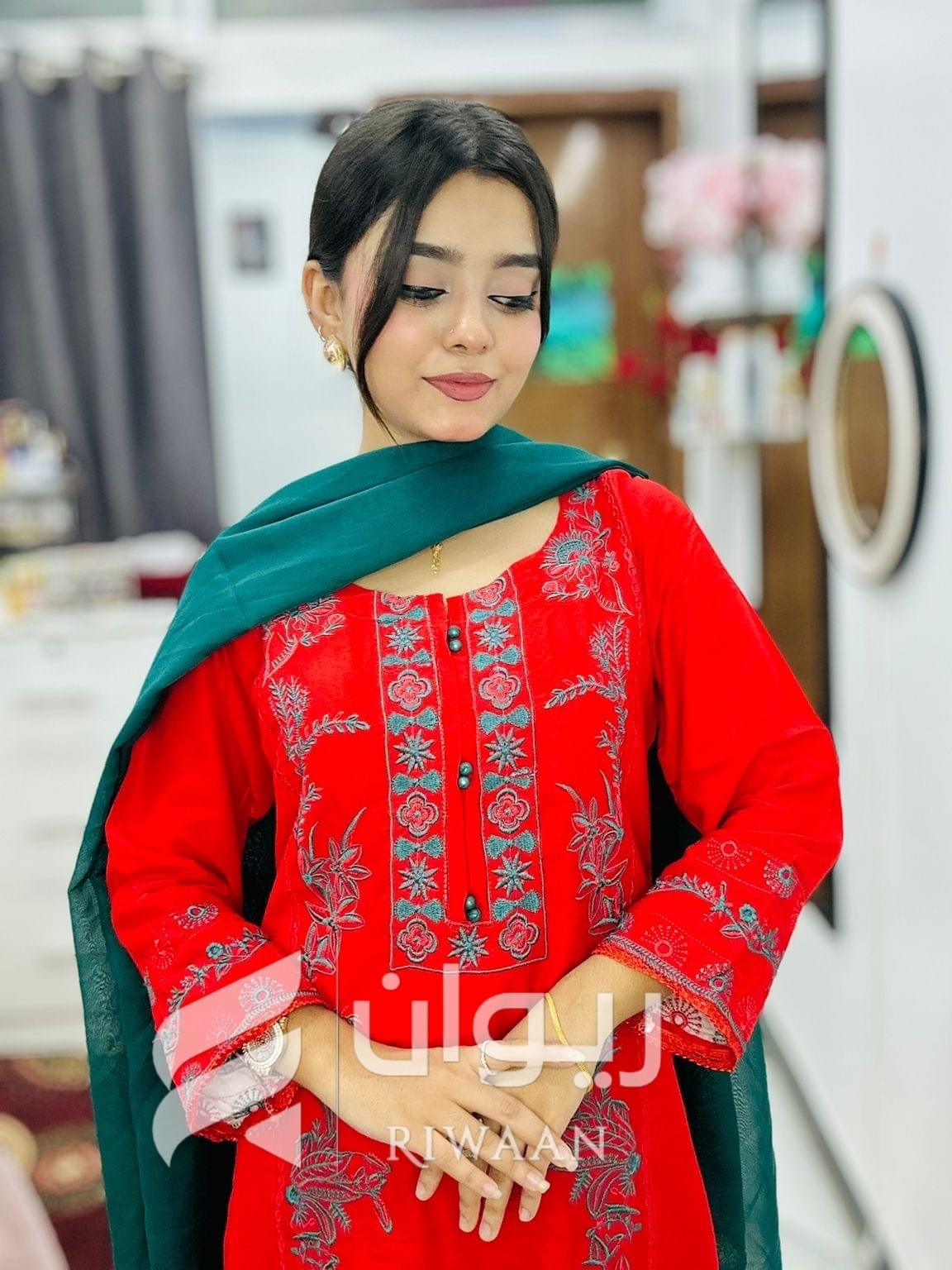 Red Embroidery Dress